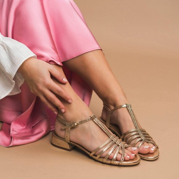 Bocage Gladdie Gold Sandal - Picture 1 of 3